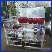 Transparente 5 cajones de moda de acrílico maquillaje caja de belleza